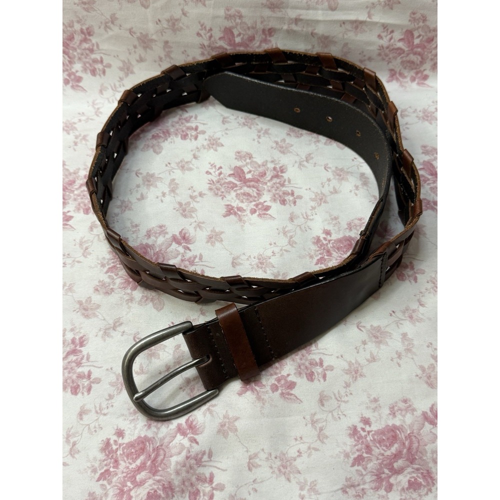 J.Jill Genuine Leather Braided Brown Belt Women's XS/S 41.5"